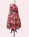Romantic Tiered One-piace Dress(Rose Red)