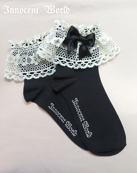 Innocent World｜トーションレースクルー丈ソックスTorchon lace