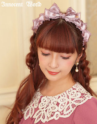 Innocent World｜フリルサテンリボンカチューシャFrilled Satin Ribbon