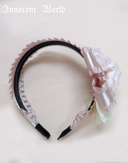 Innocent World｜フリルサテンローズカチューシャFrilled Satin