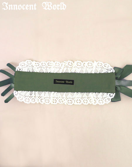 Innocent World リボン付きヘアバンド ダークグリーン Innocent World｜クロスリボンヘッドドレスCross Ribbon Headdress