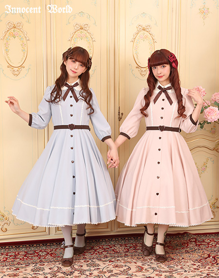 ハートボタンワンピース（新色）Heart Button Dress (New Color)