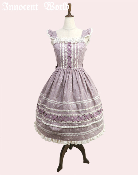 Innocent World｜トワルドジュイ ロココ調薔薇柄ジャンパースカート（再販）Toile de Jouy Rococo Style Rose  Pattern Dress