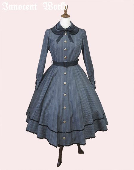 ストライプサーキュラーフレアーワンピース（新色）（再販）Striped Circular Flare Dress（New Color）