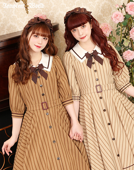 Innocent World｜英国調ストライプワンピース