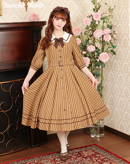 Innocent World｜英国調ストライプワンピース