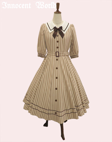 Innocent World｜英国調ストライプワンピース