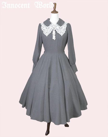 Innocent World グレー ナポレオン 軍服 クラシカル ワンピース