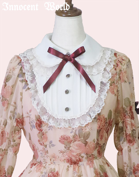 Innocent World｜ローズシフォン丸衿ドレスRose Chiffon Round Collar