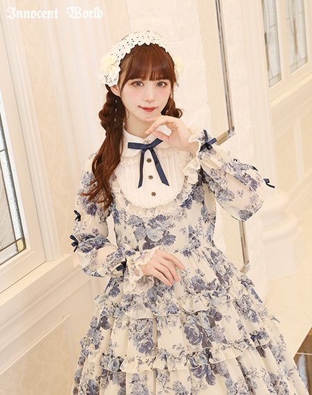 Innocent World｜ローズシフォン丸衿ドレスRose Chiffon Round Collar ...