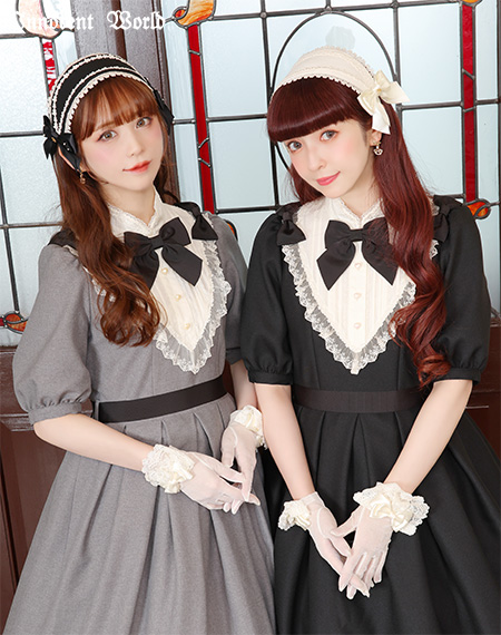 スタンドカラートリプルリボンワンピースStand Collar Triple Ribbon Dress