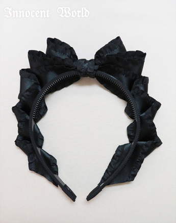 イノセントワールド フリルサテンリボンカチューシャ Innocent World｜フリルサテンリボンカチューシャFrilled Satin