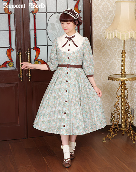 英国の花園ワンピースBritish Flower Garden Dress