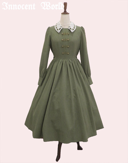 Innocent World グレー ナポレオン　軍服　クラシカル　ワンピース Innocent World｜レース衿ナポレオンワンピース(再販)