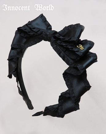 イノセントワールド フリルサテンリボンカチューシャ Innocent World｜フリルサテンリボンカチューシャFrilled Satin