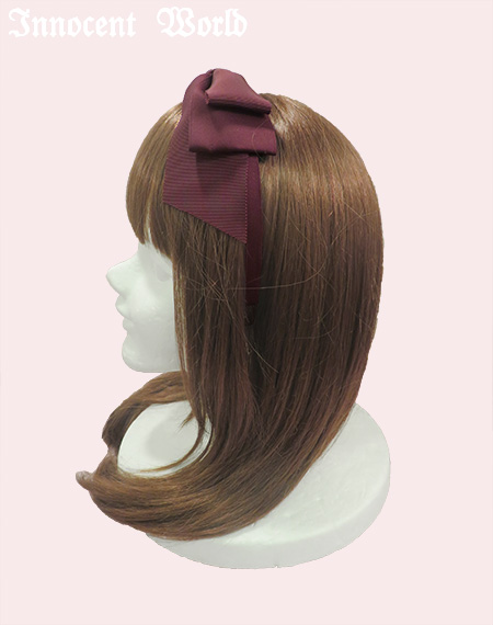 【タグ付未使用】イノセントワールド スプーン リボン カチューシャ ボルドー Innocent World Online Shop