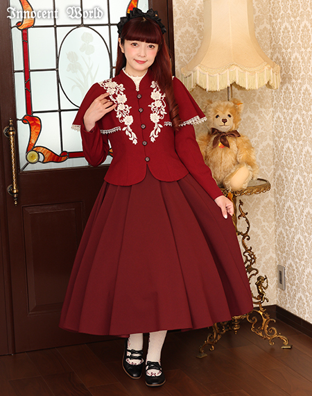 つる薔薇レースケープ付きショートコート Innocent World|つる薔薇レースケープ付きショートコート(再販