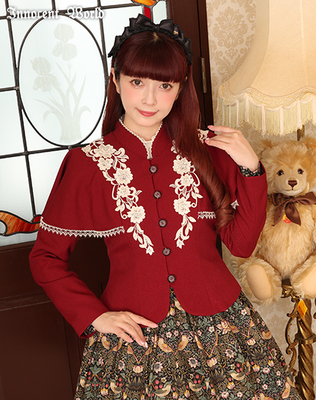つる薔薇レースケープ付きショートコート Innocent World Online Shop