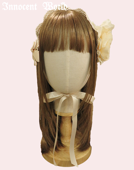 イノセントワールド　フルールヘッドドレス　新色　ミルク×生成 イノセントワールド フルールヘッドドレス 新色 ミルク×生成 Innocent