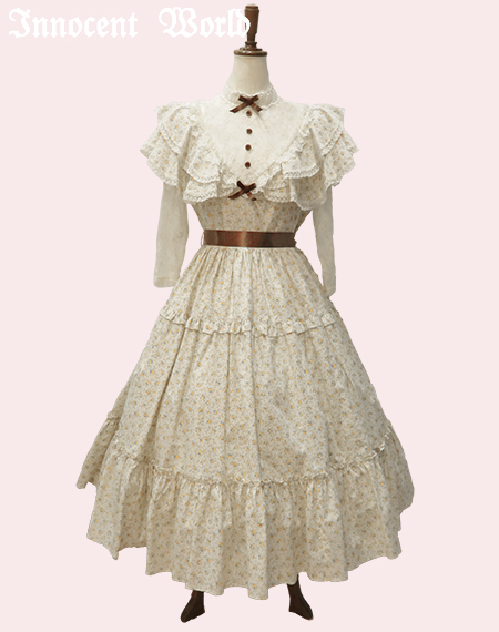 Innocent World｜小さなブーケのショール風ワンピース(再販)(ご予約)