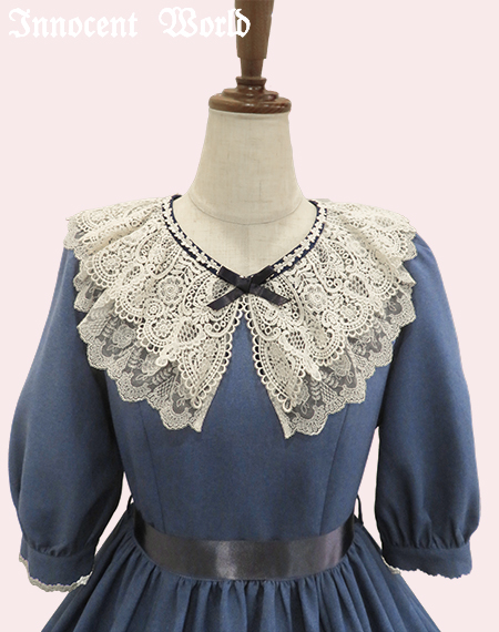 【新品未使用】InnocentWorldイベリスワンピース ブルー×生成 Innocent World｜イベリスワンピース