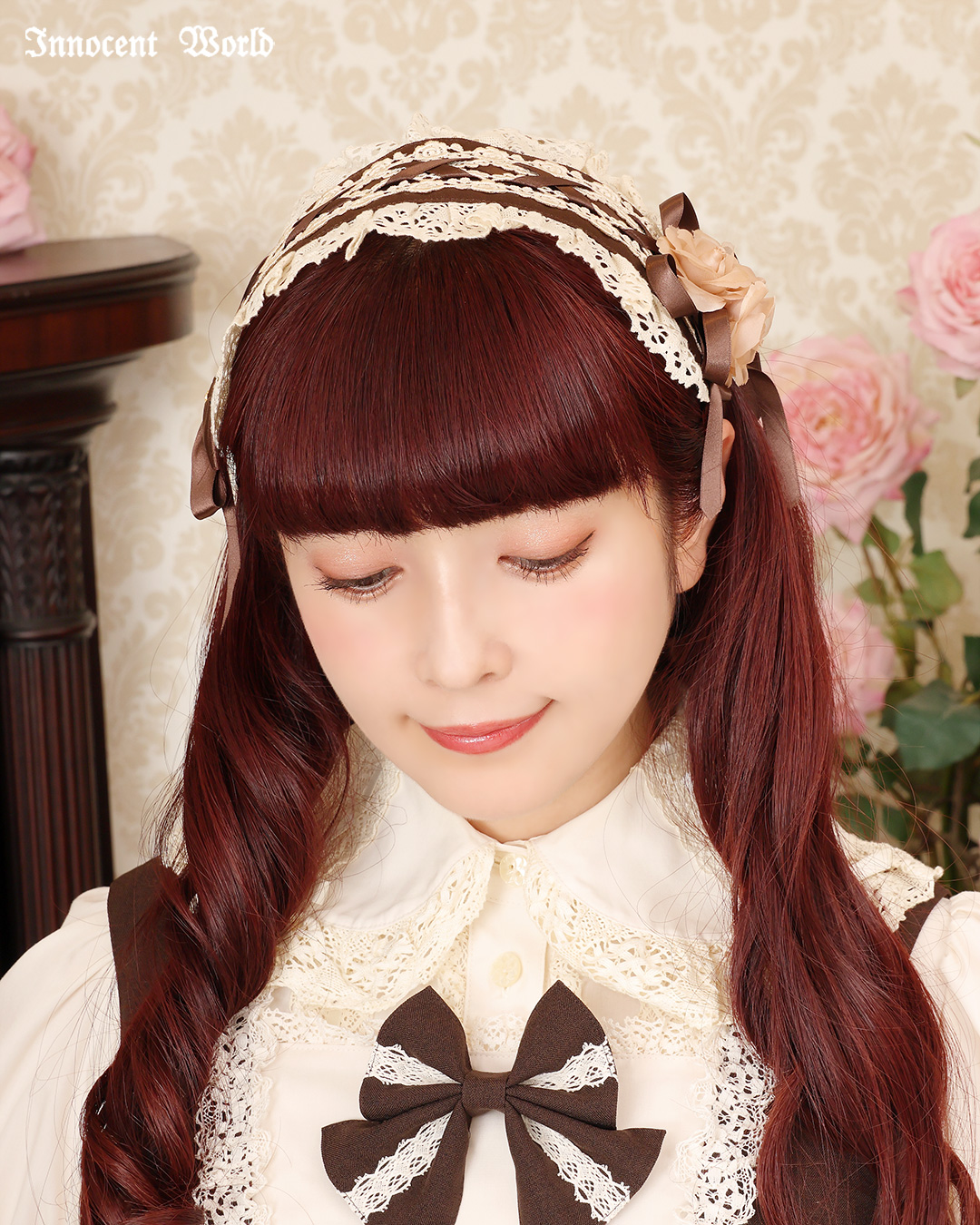 Innocent world アイボリー リボン付き 耳あて　ヘッドドレス Innocent World｜クロスリボンヘッドドレス(再販・新色)(受注