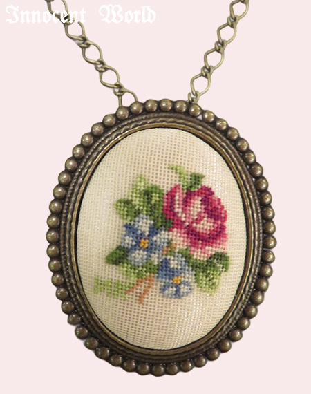 プチポアン・プチポワン☆パンジー刺繍ブローチ　ペンダントトップ兼用 プチポワンブローチ | ブランワークス