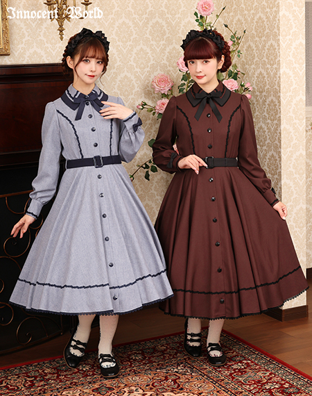 イノセントワールド　メランジュヘリンボーンワンピース　タグ付き Innocent World｜メランジュヘリンボーンワンピース(再販・新色