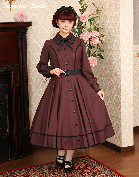 イノセントワールド　メランジュヘリンボーンワンピース　タグ付き USED】【Mサイズ】メランジュヘリンボーンワンピース | Innocent