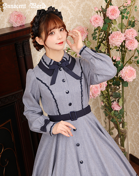 Innocent World｜メランジュヘリンボーンワンピース(再販・新色)