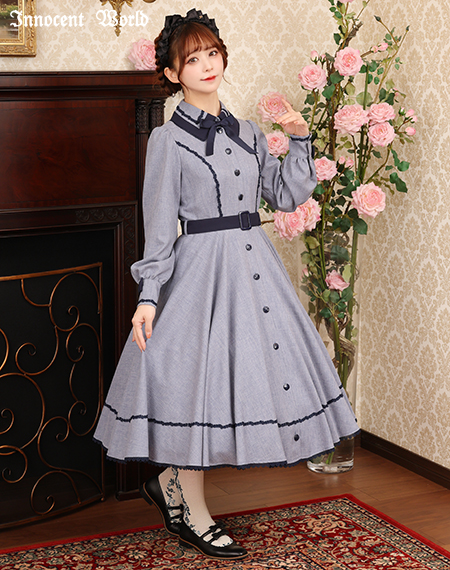 Innocent World｜メランジュヘリンボーンワンピース(再販・新色