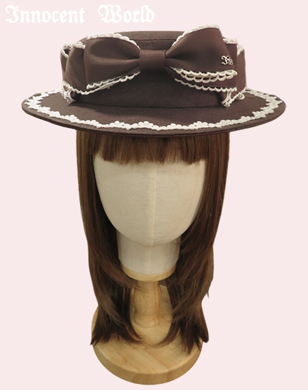 【美品】Innocent World　フローラハット ショコラ/Chocolat 美品】Innocent World フローラハット ショコラ/Chocolat
